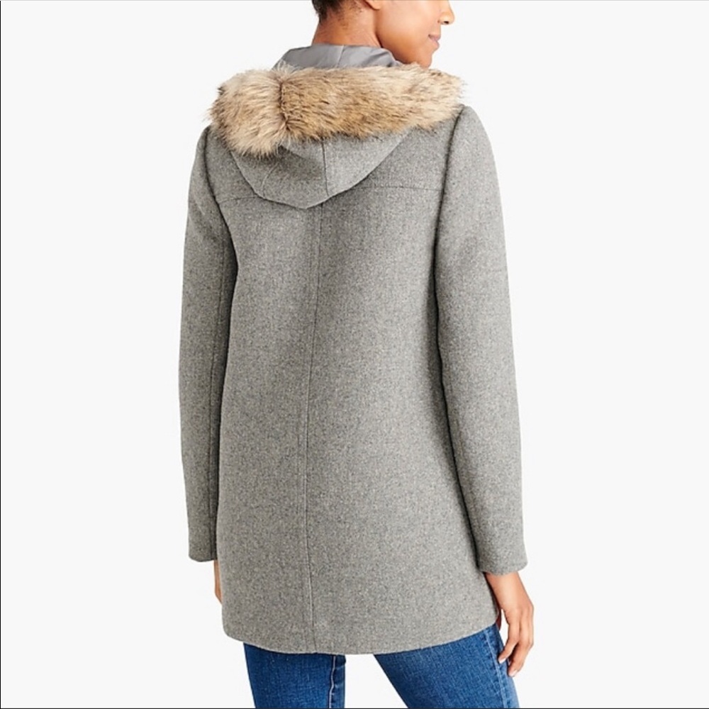 J Crew Factory Vail Heather Graphite Parka NEW - Picture 2 of 4